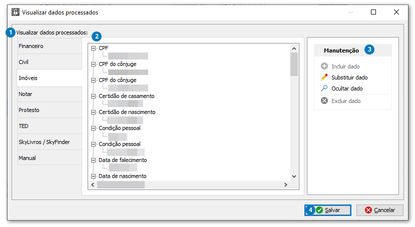 Manutenção de dados