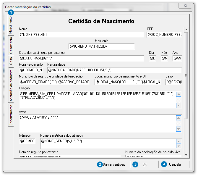 Campos XML minutas