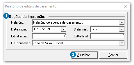 Relatório de editais de casamento