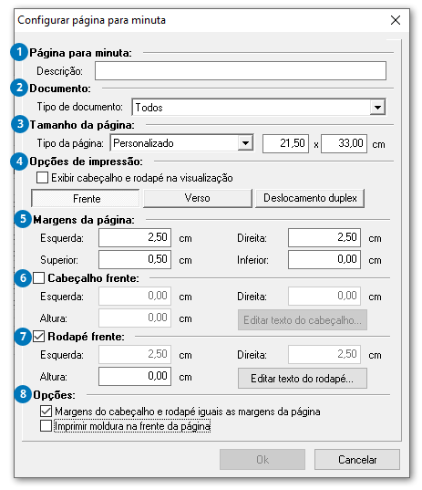 Configurar página para minuta