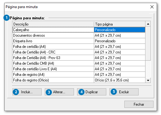 Configuração de página