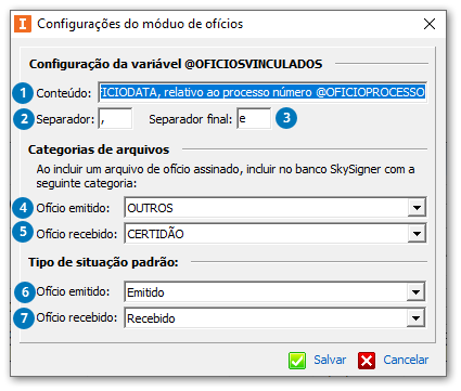 Configurações