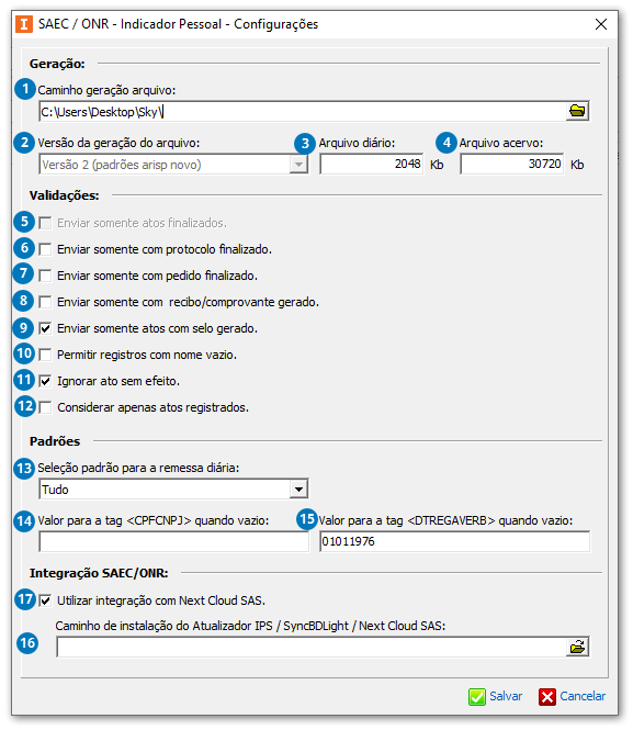 Configurações