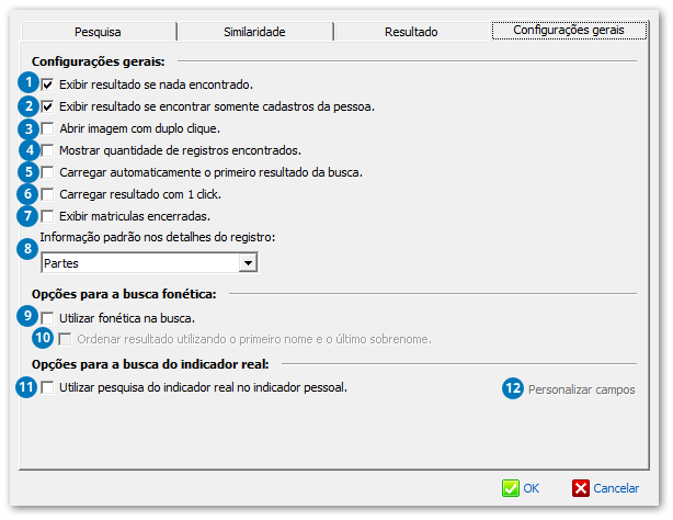 Configurações gerais