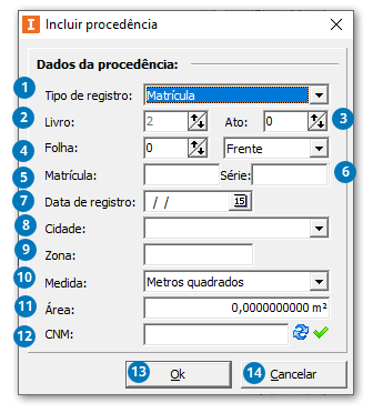 Manutenção de procedência - Matrícula