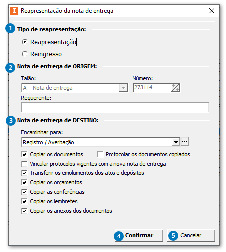 Reapresentação da nota de entrega