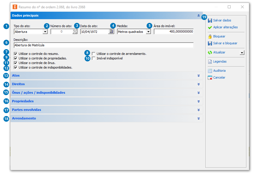Resumo do número de ordem