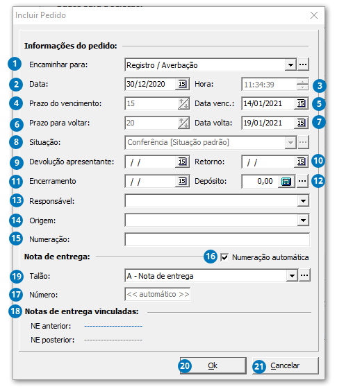 Incluir / Alterar pedido