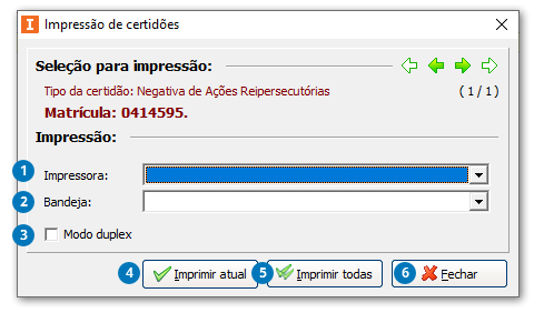 Impressão de certidões em lote