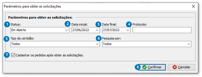 Obter as solicitações