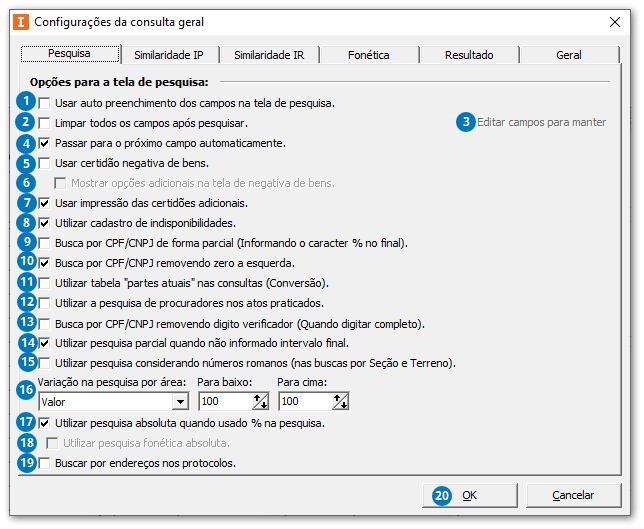 Configurações