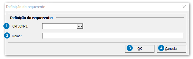 Definição do requerente