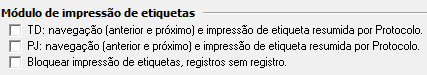 3. Módulo de impressão de etiquetas