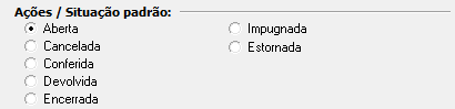 2. Ações da situação padrão