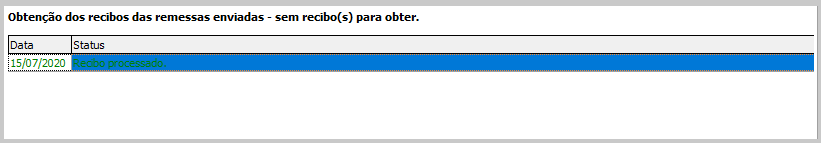 5. Obtenção dos recibos das remessas enviadas