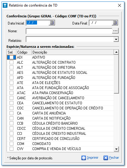 Conferência de TD / PJ