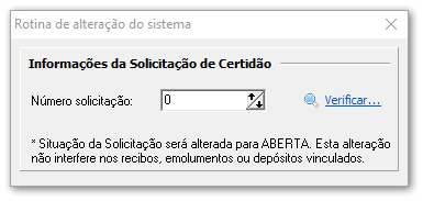 Alterar situação Certidão