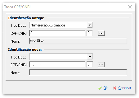 Troca CPF/CNPJ