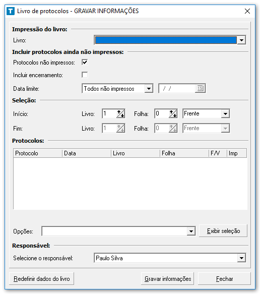 Gravar informações