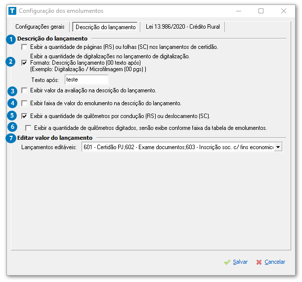 Descrição do lançamento